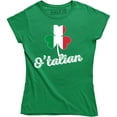 thumbnail image 1 of O'Talian Italy Irish Shamrock Flag St Patrick's Day Women's T-Shirt, 1 of 4