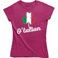 thumbnail image 1 of O'Talian Italy Irish Shamrock Flag St Patrick's Day Women's T-Shirt, 1 of 4