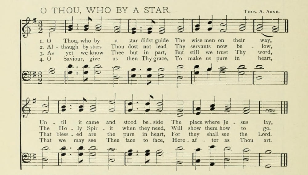 O Thou Who by a Star Christmas in Song 1891 Canvas Art -  (24 x 36)