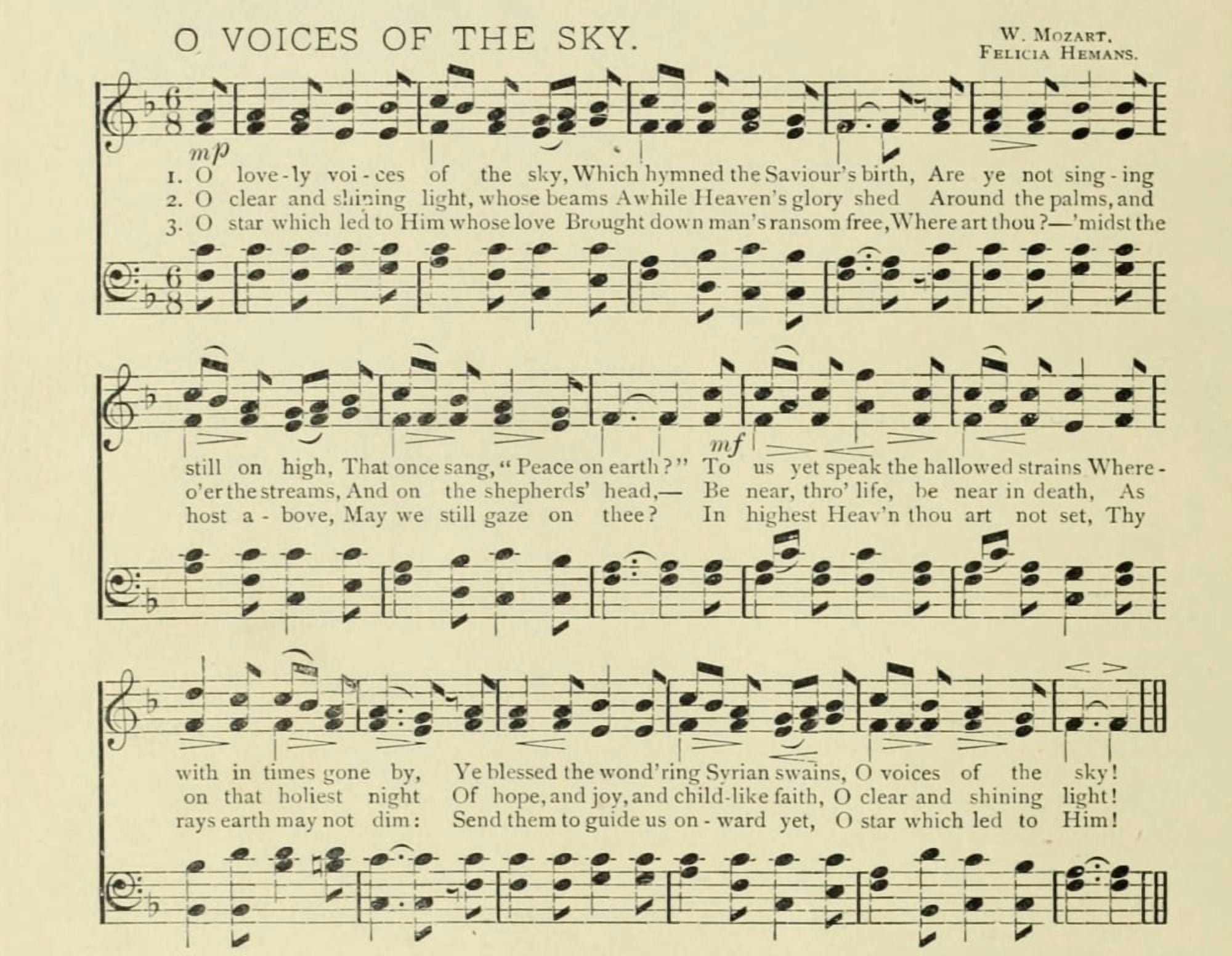 O Voices of the Sky Christmas in Song 1891 Canvas Art - (18 x 24)