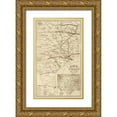 thumbnail image 1 of O.W. Gray & Son. 10x14 Gold Ornate Wood Framed with Double Matting Museum Art Print Titled - Grays railroad map of Texas - Decorative Sepia, 1 of 4