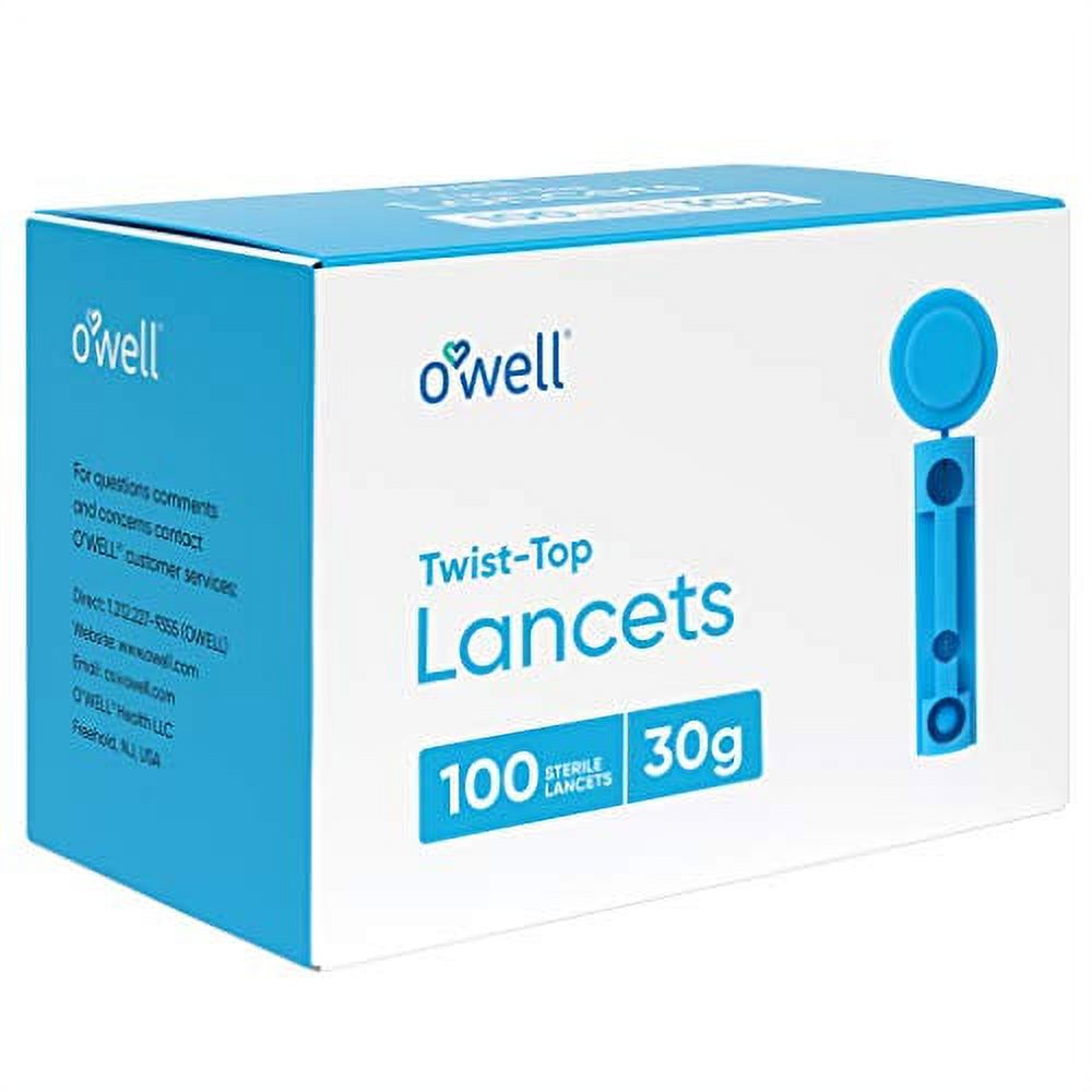 Oâ€™Well Twist Top Lancets 30 Gauge, 100 Count Thin Needle Lancets