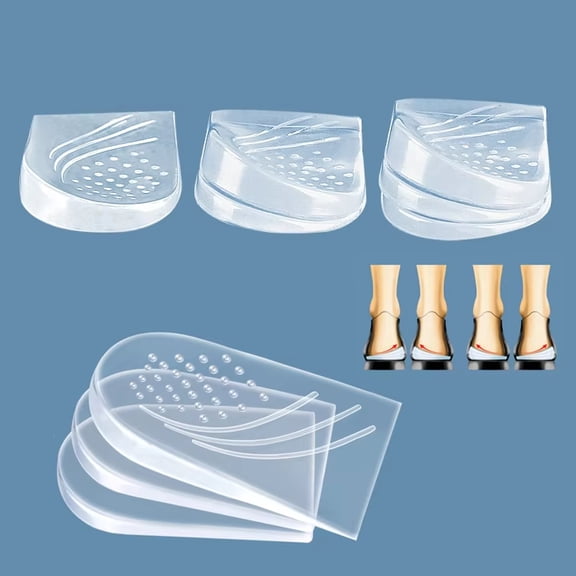 O/X Leg Alignment Gel Heel Inserts,3-Layer, Hidden Adjustable Half Pad, Self-Stick Soft Cushion Shock Absorbing, 1 Pairs, S/L