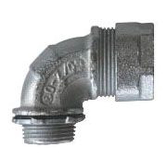 O-Z/Gedney 4Q-9150T, Liquidtight Flexible Conduit Connector, 1-1/2 In 90, 1 PC