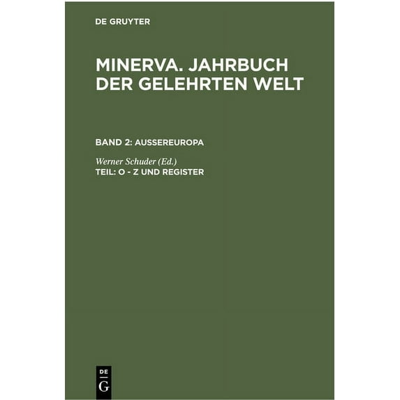 O - Z Und Register (Hardcover)