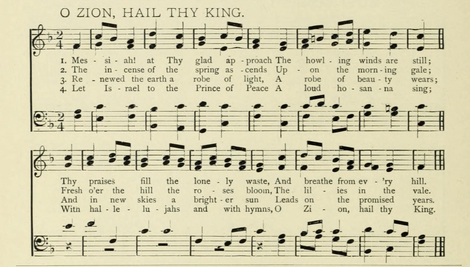 O Zion Hail thy King Christmas in Song 1891 Canvas Art - (24 x 36)