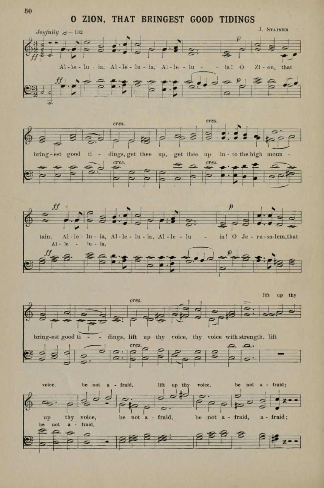 O Zion that Bringest Good Tidings 1 J Stainer Christmas Carols & Hymns 1910 Canvas Art - (18 x 24)