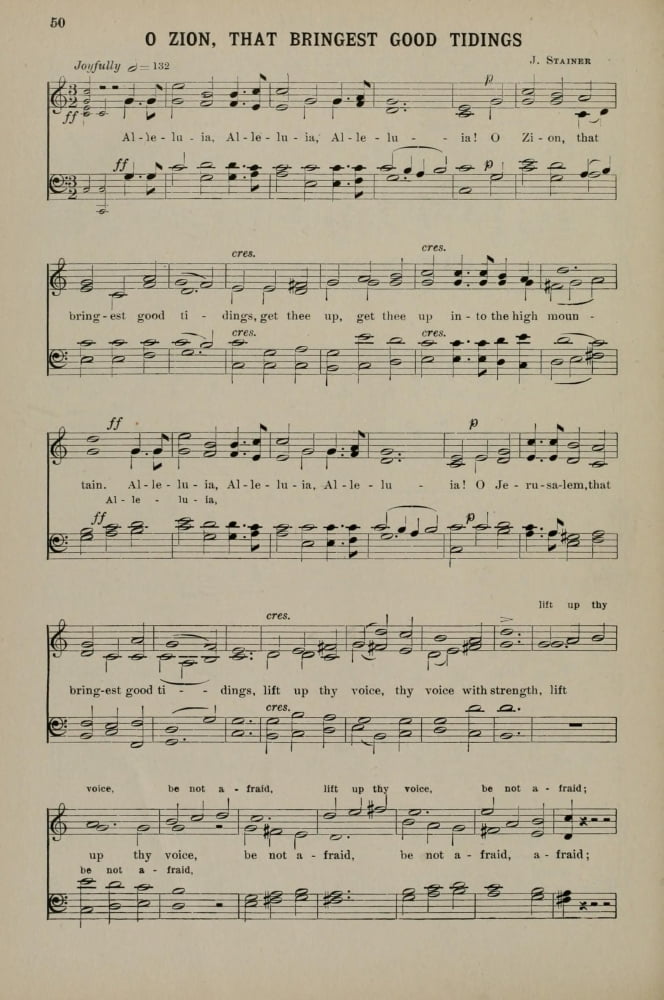 O Zion that Bringest Good Tidings 1 J Stainer Christmas Carols & Hymns 1910 Canvas Art - (24 x 36)