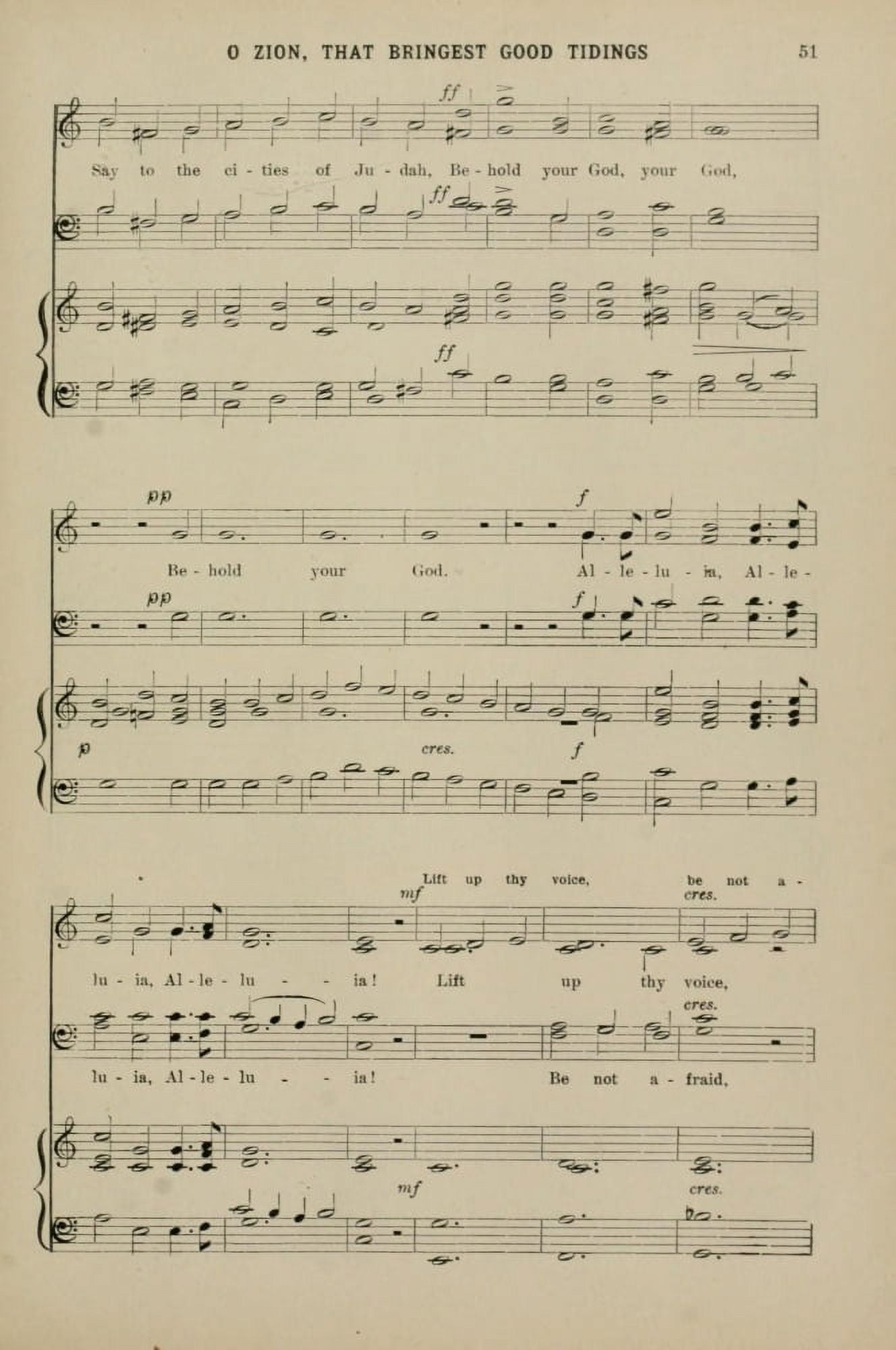 O Zion that Bringest Good Tidings 2 J Stainer Christmas Carols & Hymns 1910 Canvas Art - (24 x 36)