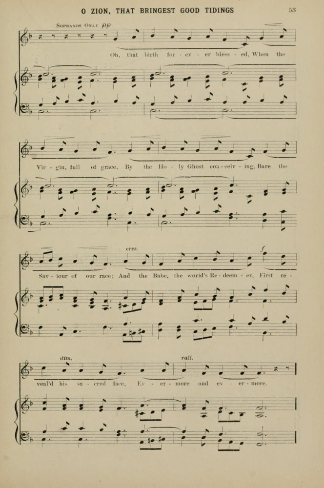 O Zion that Bringest Good Tidings 4 J Stainer Christmas Carols & Hymns 1910 Canvas Art - (24 x 36)