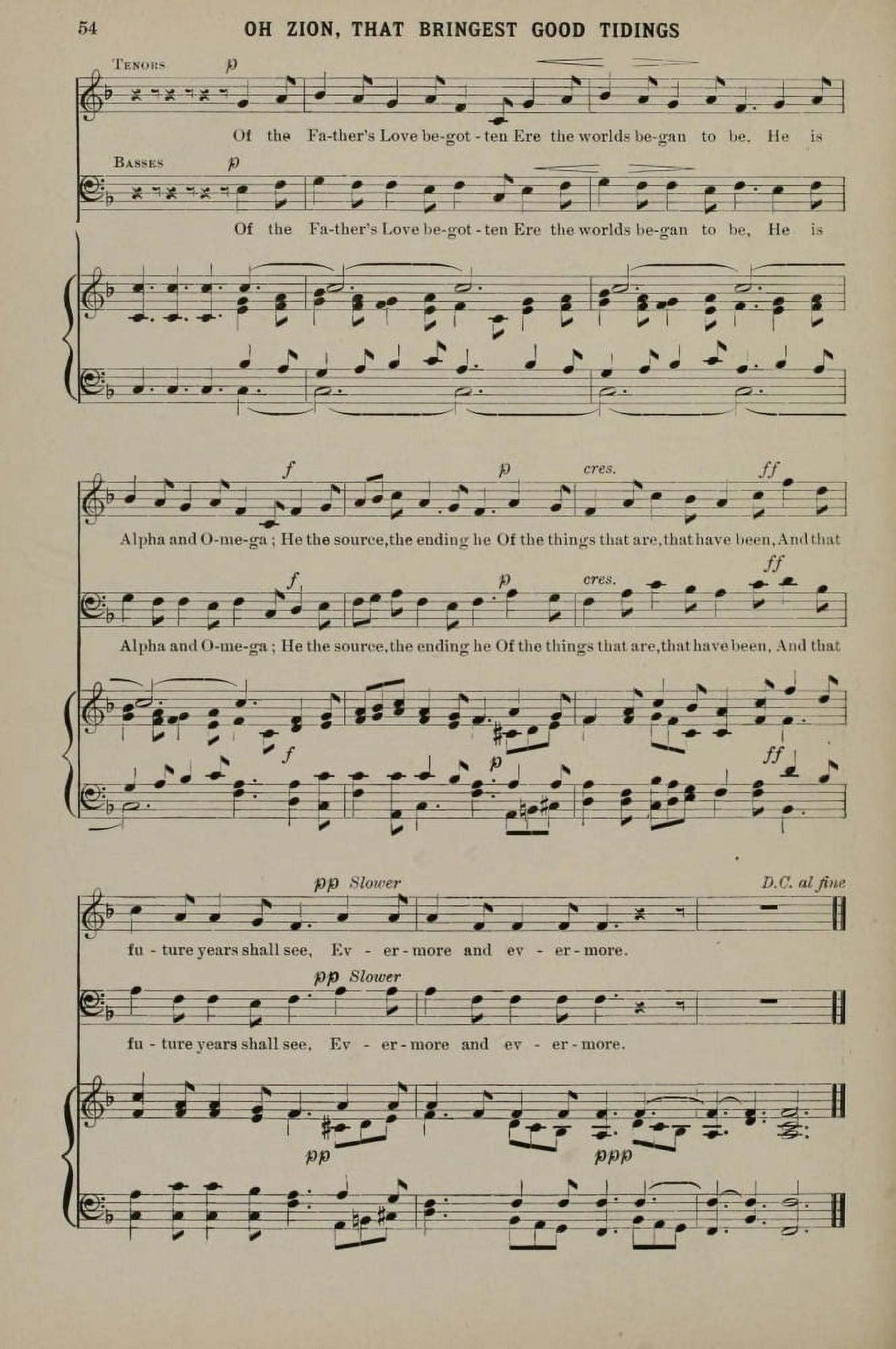 O Zion that Bringest Good Tidings 5 J Stainer Christmas Carols & Hymns 1910 Canvas Art - (18 x 24)
