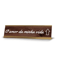 thumbnail image 1 of O amor Da Minha Vida Arrow up 2 x 10" Desk Sign | Portuguese Romantic Quote Office Décor, 1 of 7