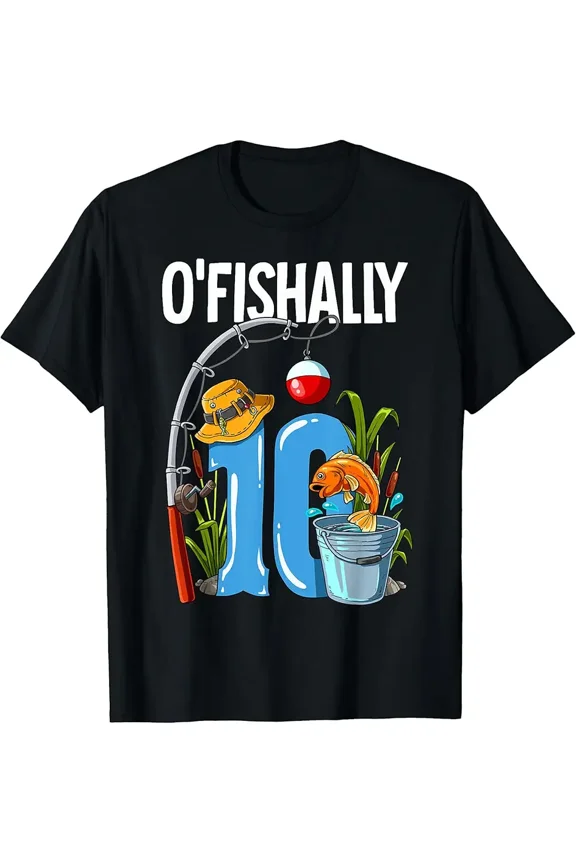 O'fishally 10 years old 10th Birthday Fishing T-Shirt