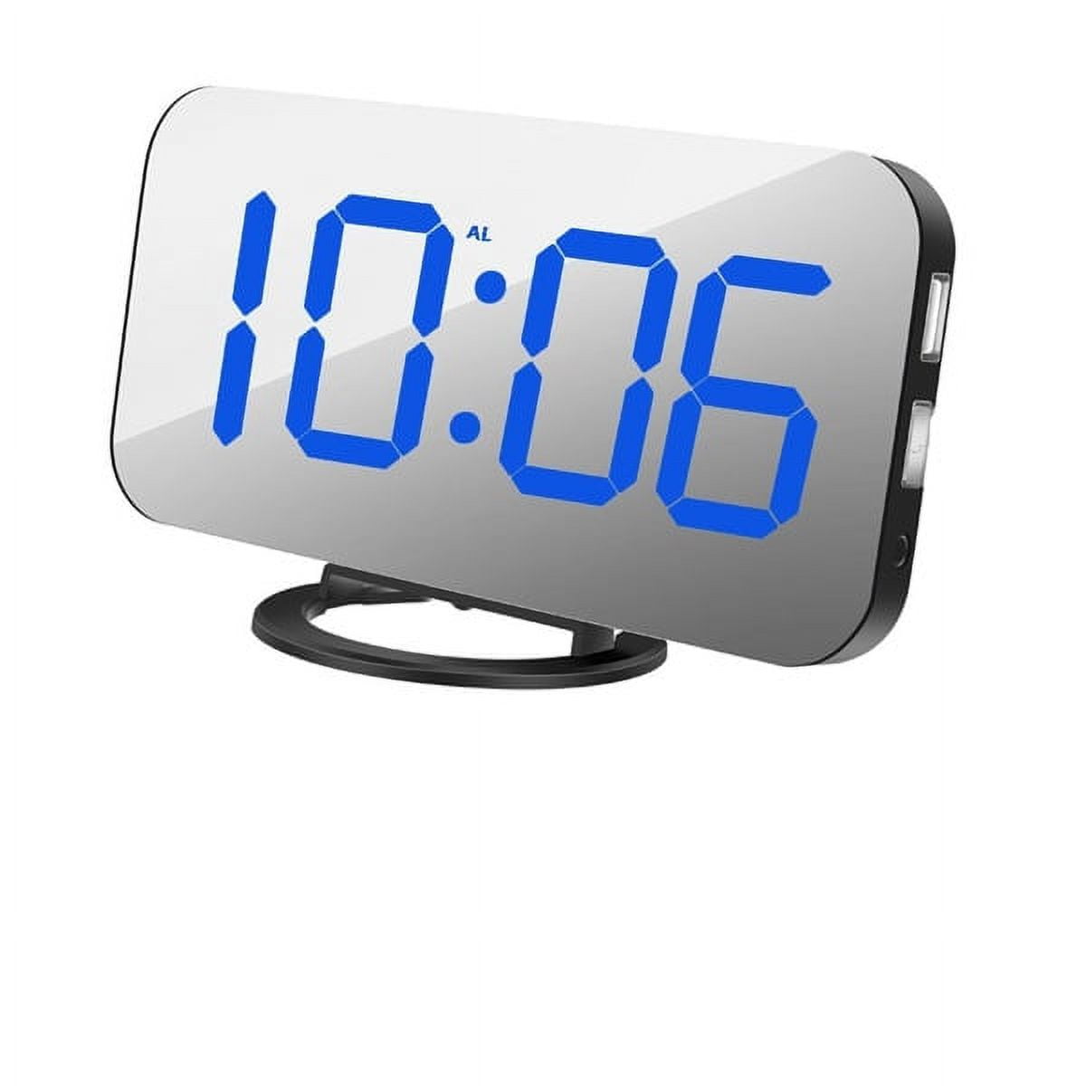 O'force Digital Alarm Clock Mirror Surface LED Electronic Clock with