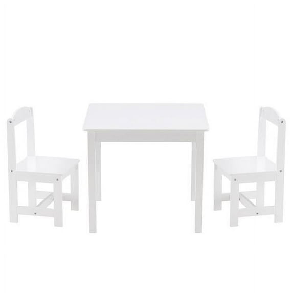 O'force MDF Simple Children's Table and Chair Set of 3 1 Table 2 Chairs White