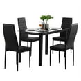 thumbnail image 1 of O'force Rectangle Tempered Glass Dining Table with Nine Block Box Pattern Black, 1 of 9