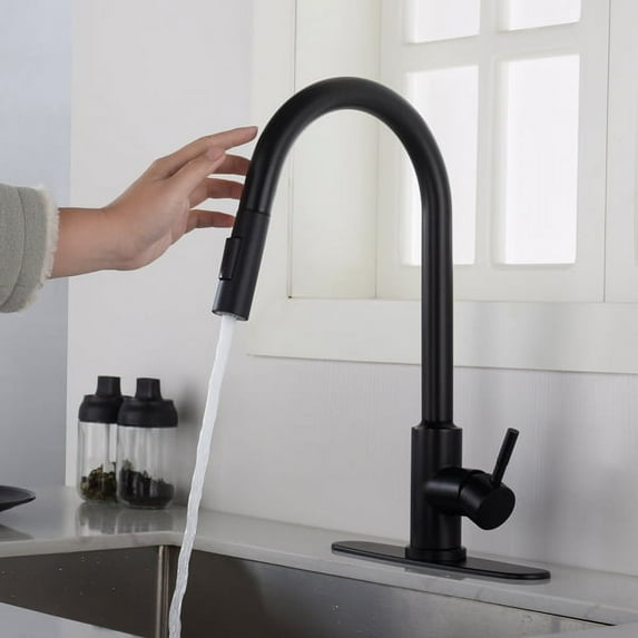 O'force Touch Kitchen Faucet with Pull Down Sprayer-Matte Black