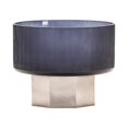 thumbnail image 1 of O'hare Navy Blue Bowl made of Glass atop an Aluminum Metal Hexagon Cream Base, 1 of 1