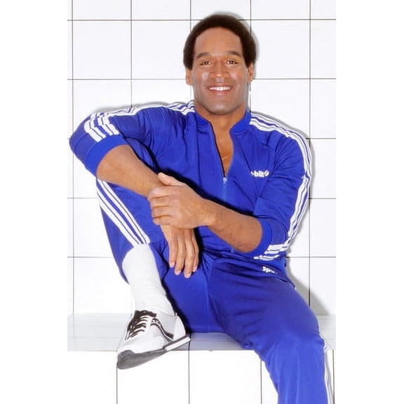 O.j. Simpson Rare Smiling Pose In Blue Track Suit Circa 1980 24X36 Poster