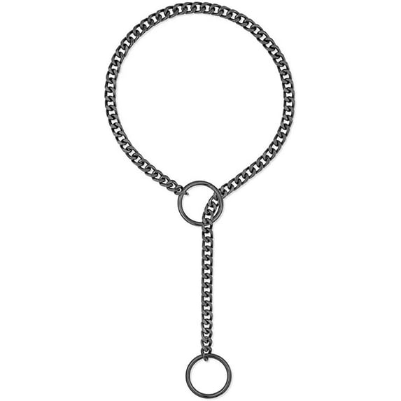 O-ring Slip Chain Choker Necklace for Women Men Handmade Punk Rock Cuban Chain Y-Necklace Adjustable Collar Prom Necklace Jewelry, Black