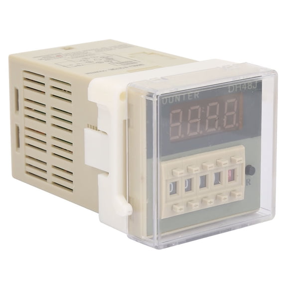 O111ROM DH48J-8 LCD Digital Electronic Counter 8 Pins Delay Time Relay 0-999900(12VAC/DC) for Factory Automation 12V Control Machinery and Electrical Equipment