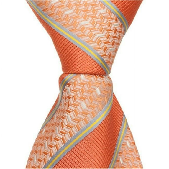 O2 - 48 in. Necktie - Orange With Stripes, 12-14