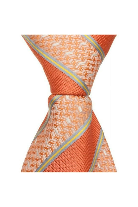 O2 - 6 in. Newborn Zipper Necktie - Orange With Stripes