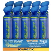 O2 Blast  Pure Oxygen for Energy, Recovery & Performance - 10-Liter Can with Custom Breathing Mask, Pack of 10