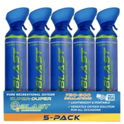 O2 Blast Pure Oxygen for Energy, Recovery & Performance - 10-Liter Can with Custom Breathing Mask, Pack of 5