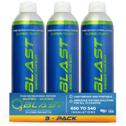 O2 Blast  Pure Oxygen for Energy, Recovery & Performance - 10-Liter Can with Sanitary Flip Top Cap, Pack of 3