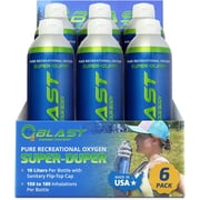 O2 Blast  Pure Oxygen for Energy, Recovery & Performance - 10-Liter Can with Sanitary Flip Top Cap, Pack of 6