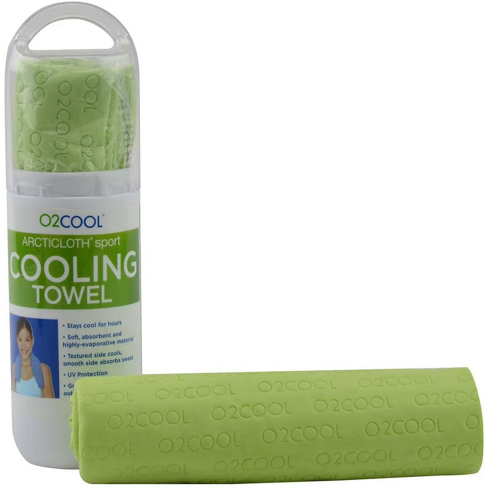 O2 Cool Arcticloth Reusable Sport Cooling Towel 13 x 33 Inch Green Gym Yoga Workout