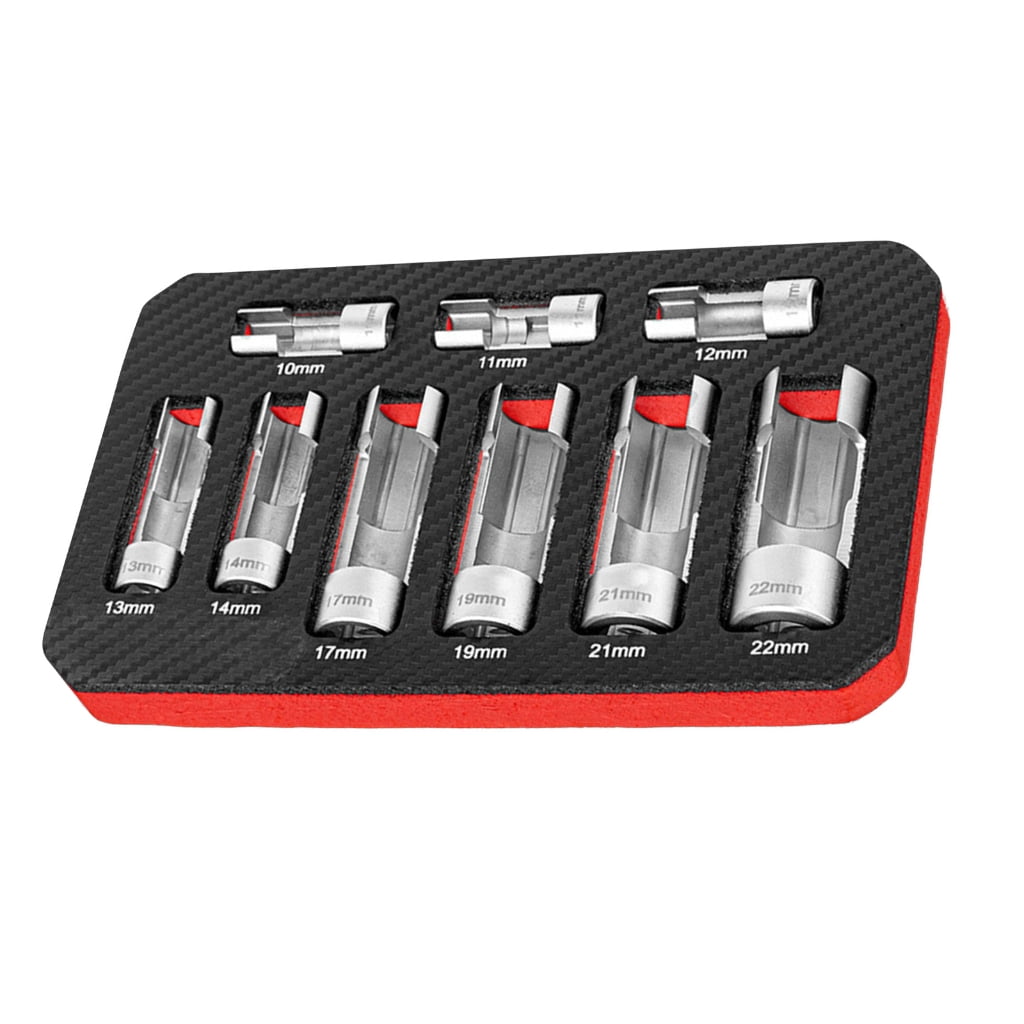 O2 Oxygens Sensors Socket Set 9Pcs O2 Sensors Socket Set Sensors Removal Tool 10-22mm Oxygens Sensors Wrench