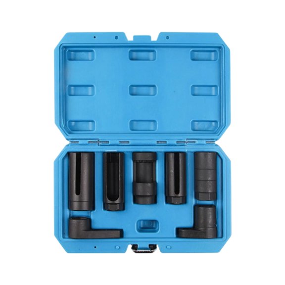 O2 Socket Tool Set 7 Piece, Engine Bay Access Design, Slotted Repair Heads, 22/27/29 mm Coverage for Home Car Service Work Daily Use