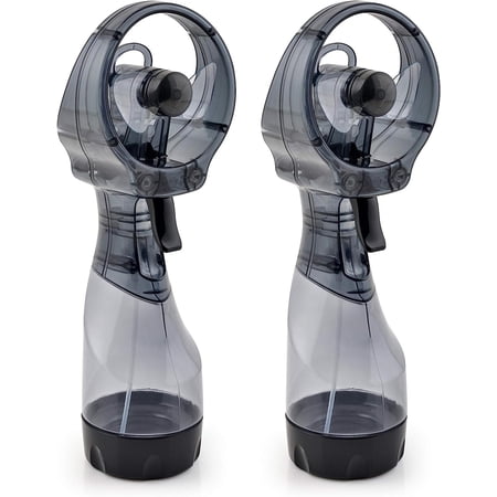 O2COOL 3.5 inch Battery Powered Misting Fan for Personal Cooling (2 Pack) - Gray