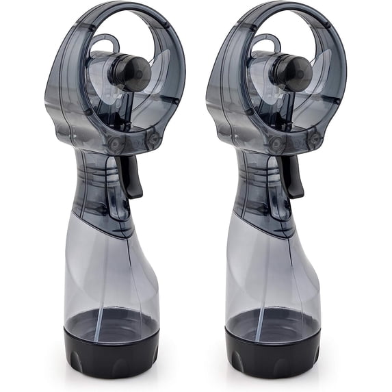 O2COOL 3.5 inch Battery Powered Misting Fan for Personal Cooling (2 Pack) - Gray