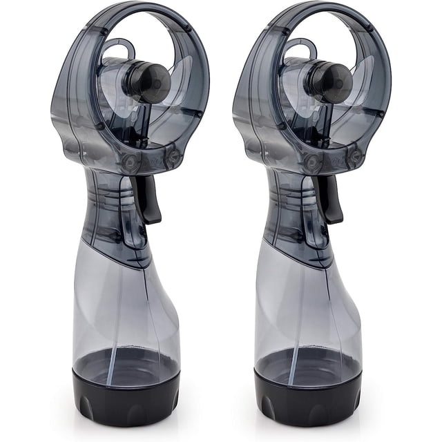 O2COOL 3.5 inch Battery Powered Misting Fan for Personal Cooling (2 Pack) - Gray