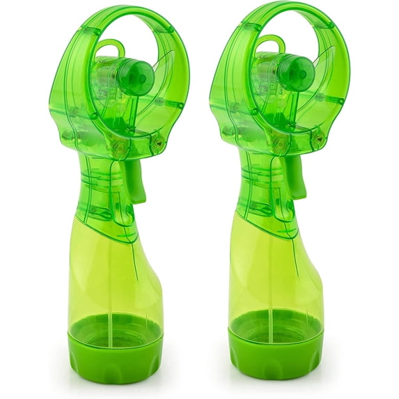 O2COOL 3.5 inch Battery Powered Misting Fan for Personal Cooling (2 Pack) - Green
