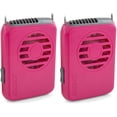 thumbnail image 1 of O2COOL 3.5 inch Deluxe Personal Battery Powered Necklace Fan for Cooling (2 Pack) - Raspberry, 1 of 6
