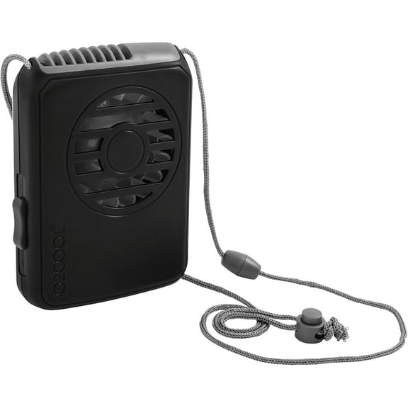O2COOL 3.5 inch Deluxe Personal Battery Powered Necklace Fan for Cooling - Black