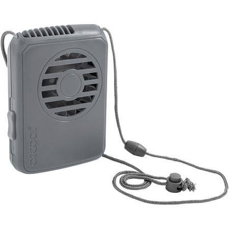 O2COOL 3.5 inch Deluxe Personal Battery Powered Necklace Fan for Cooling - Gray