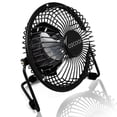 thumbnail image 1 of O2COOL 4" USB Powered Desk Fan with Adjustable 360° Tilt and Rubber Grip Feet - Black, 1 of 7