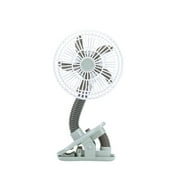 O2COOL 4 inch Portable Battery Powered Stroller Clip Fan, Gray