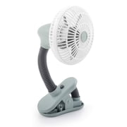 O2COOL 4 inch Portable Battery Powered Stroller Clip Fan, Gray