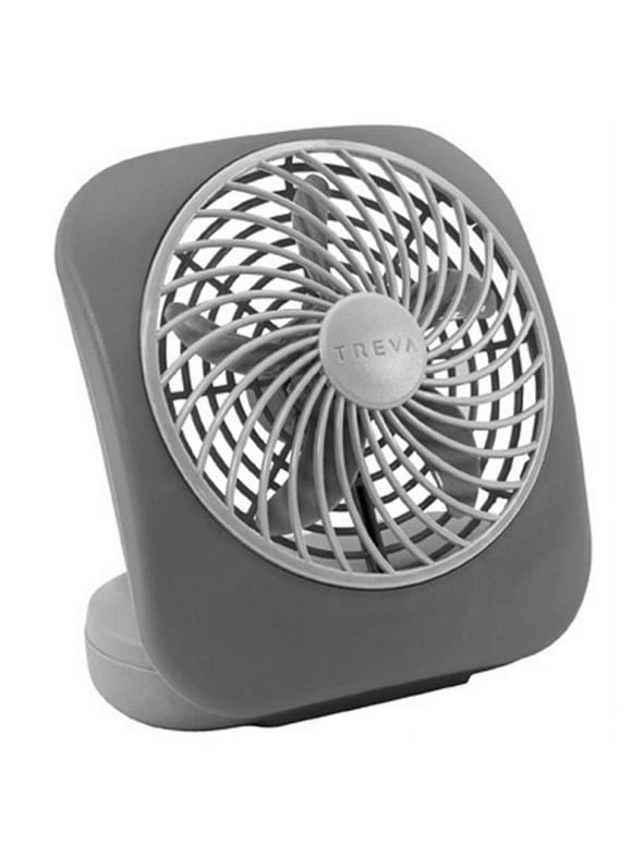 O2COOL 5 inch Portable Battery Operated Personal Fan, 2 Speed, Gray