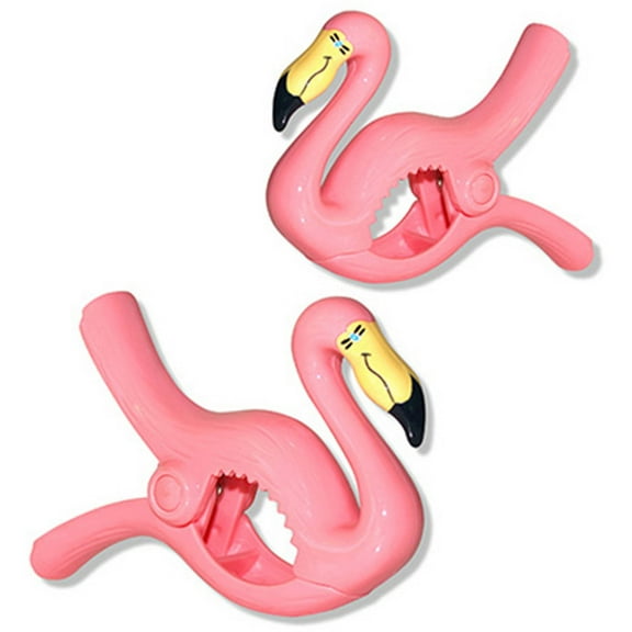 O2COOL Boca Plastic Beach Towel Boca Clips - Flamingo Shape (2 Clips)