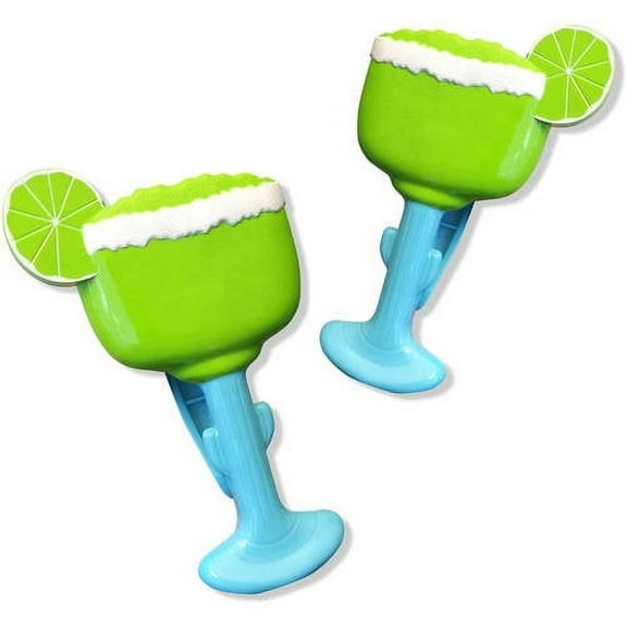 O2COOL Boca Plastic Beach Towel Clips - Multi-Color Margarita Shape (2 Clips)