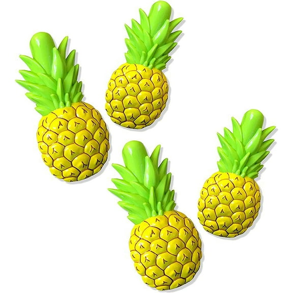O2COOL Boca Plastic Beach Towel Clips - Yellow Pineapple Shape, 2 Pack (4 Clips)