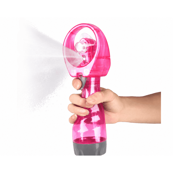 O2COOL Deluxe Handheld Battery Powered Water Misting Fan Pink - New 3.7 inch by 10.6 inch