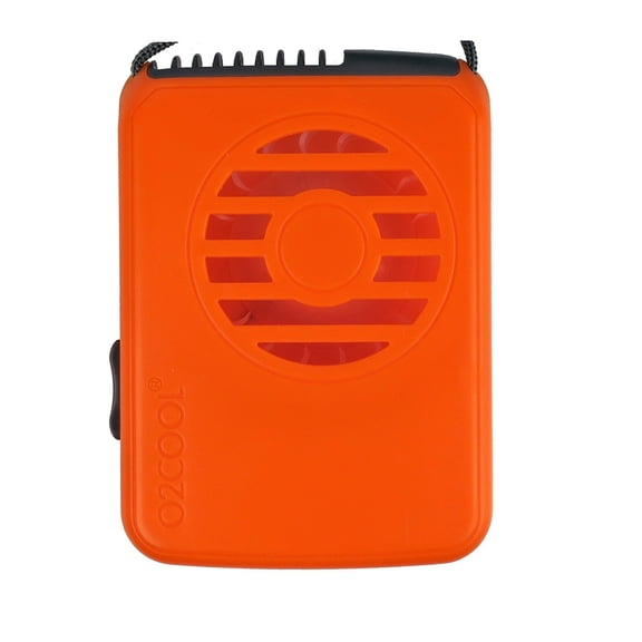 O2COOL Deluxe Necklace Fan - Battery Powered (Orange)